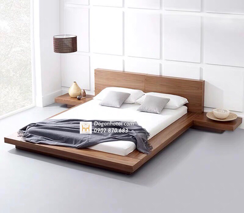 Giường ngủ kiểu Nhật gỗ MDF cao cấp hiện đại GN-519