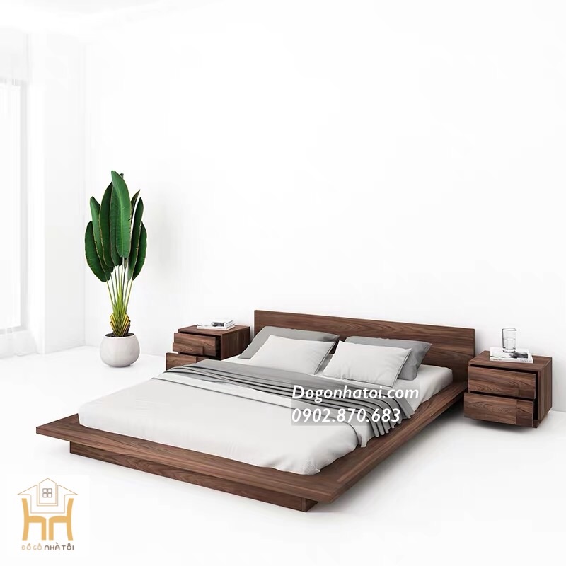 Giường ngủ kiểu Nhật hiện đại gỗ công nghiệp - GN 604