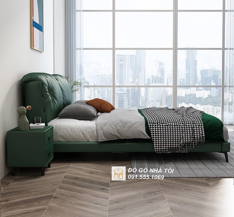 Mẫu giường ngủ bọc nệm hiện đại đẹp nhất - GNB02