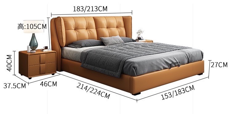 Mẫu giường ngủ bọc nệm đầu giường đẹp 1m8, 2m - GNB04