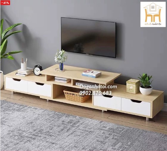 KỆ TIVI ĐỂ SÀN RÚT DÀI (1m1 - 2m2) - NT711 (Hàng Đặt 10-14 Ngày)