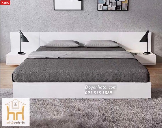 Giường ngủ hiện đại màu trắng mang đến sự tinh tế và sang trọng cho phòng ngủ của bạn. Với thiết kế đơn giản, tối ưu hóa không gian và tính năng tiện ích, bạn sẽ có một giấc ngủ ngon và thư giãn tuyệt đỉnh khi sử dụng sản phẩm này.