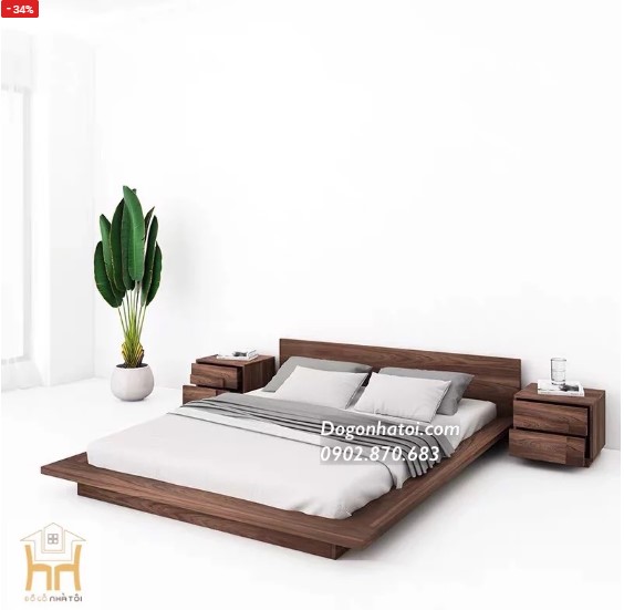Giường ngủ kiểu Nhật hiện đại gỗ công nghiệp - GN 604