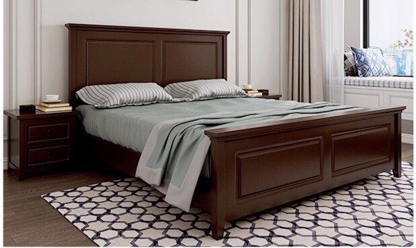 Giường gỗ sồi màu trắng hiện đại giá rẻ GN-524