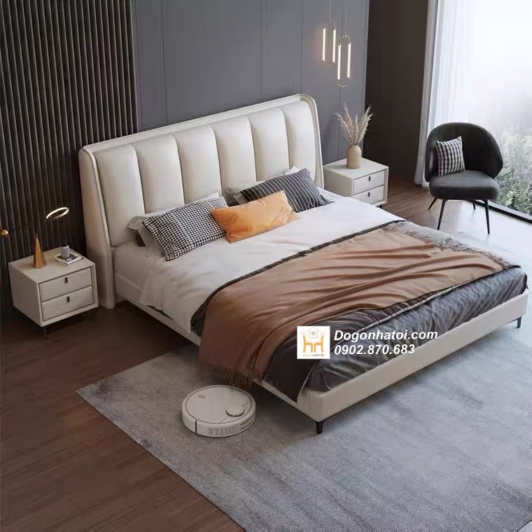 Nếu bạn đang tìm kiếm một giường ngủ hiện đại nhưng vẫn giữ được giá rẻ, thì đây chính là giường giành cho bạn. Với chất liệu chắc chắn và đa dạng màu sắc, giường ngủ đầu bọc nệm hiện đại GNB03 sẽ là một lựa chọn tuyệt vời để làm mới không gian phòng ngủ của bạn. Hãy xem ảnh để chọn chiếc giường phù hợp nhất!