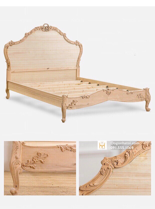 Giường ngủ Royal Queen gỗ tự nhiên đẳng cấp