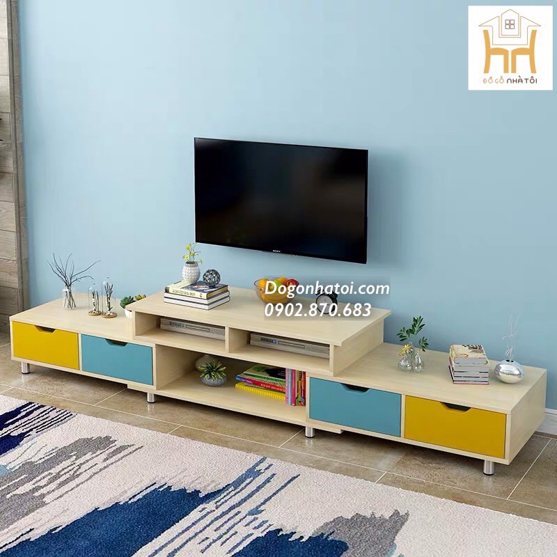 KỆ TIVI ĐỂ SÀN RÚT DÀI (1m1 - 2m2) - NT711 (Hàng Đặt 10-14 Ngày)