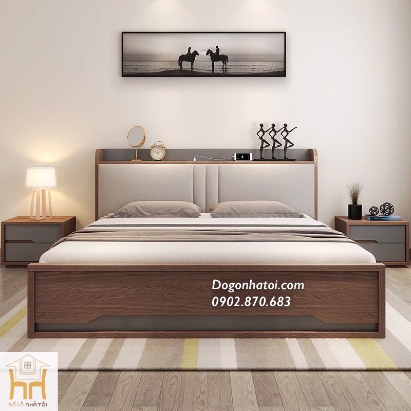 Giường ngủ có ngăn kéo gỗ MDF đẹp giá rẻ GN-519