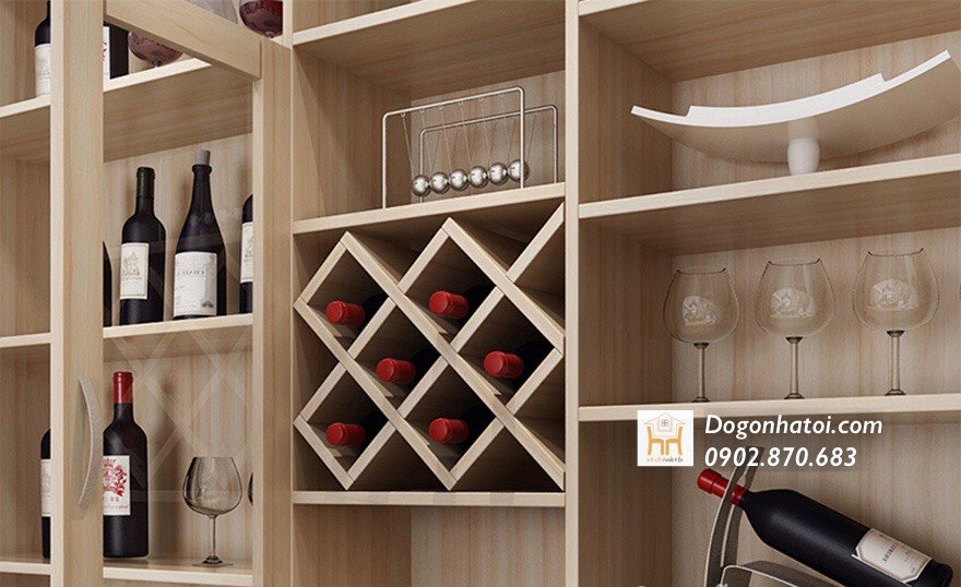 Kệ trang trí - tủ rượu - vách ngăn phòng khách và bếp TR609- (C2m2 x R1m2)
