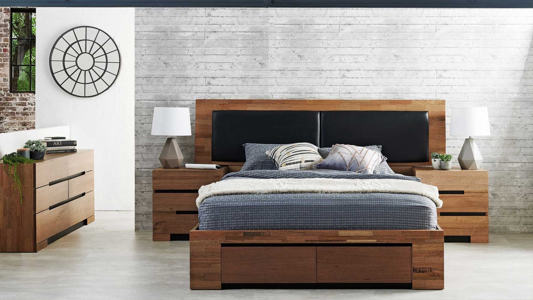 Giường ngủ hiện đại gỗ sồi tự nhiên GHS-9001